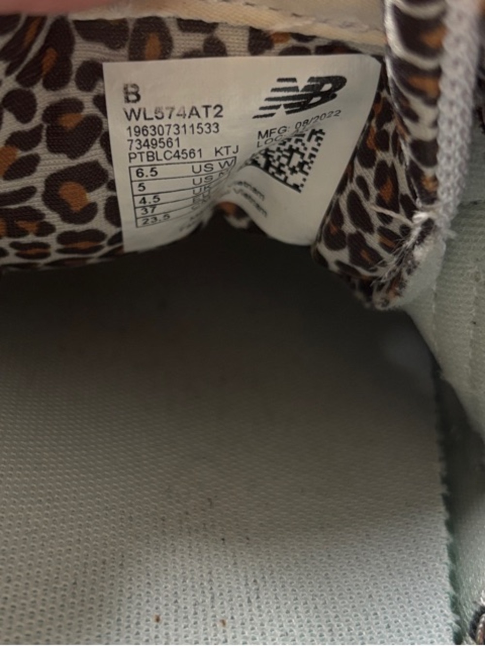 New Balance Beige Suede Sneakers with Leopard Accents - Picture 4 of 4